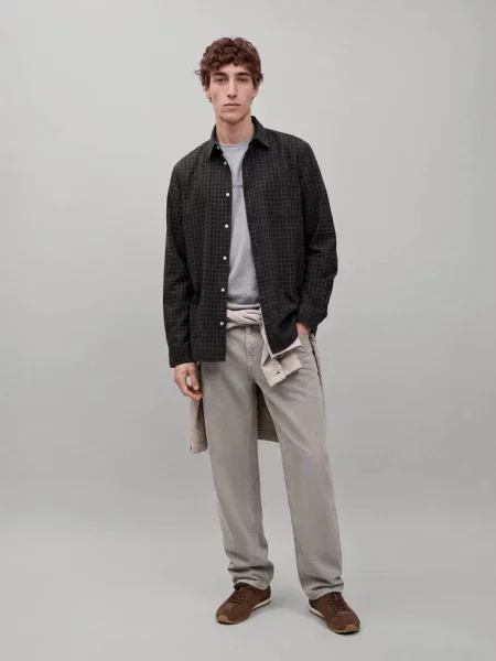 Koszula regular fit w kratę Teen L MANGO TEEN czarny