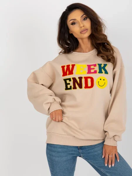 Kapucnis melegítő felső Fashionhunters bézs