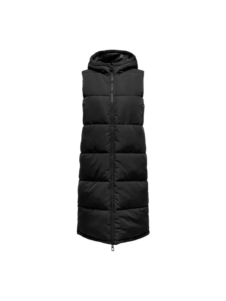 Kamizelka puchowa Only bez rękawów czarna