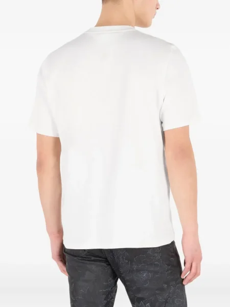 Tricou Roberto Cavalli cu broderie alb