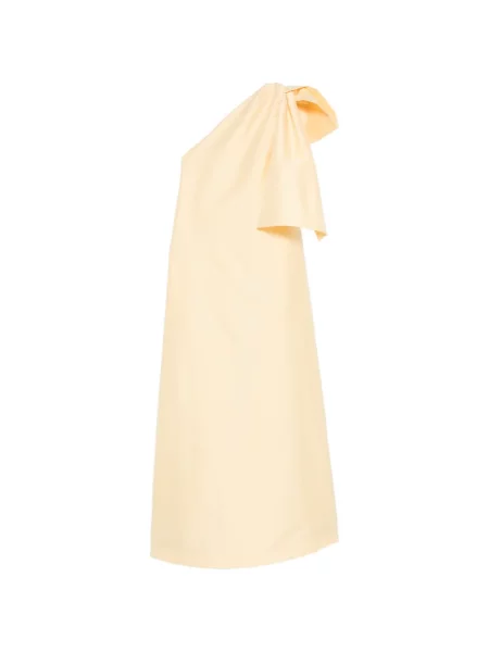 Rochie maxi Bernadette cu funde cu un umăr gol galben