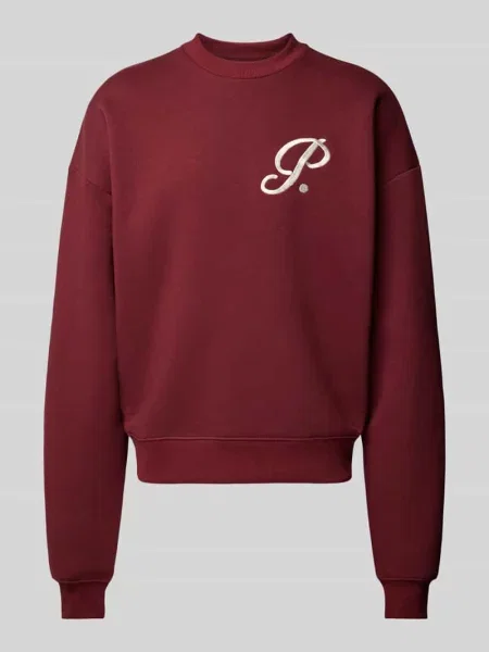 Sweter z dzianiny z prążkowanymi wykończeniami model ‘Soho’ Prohibited bordowy