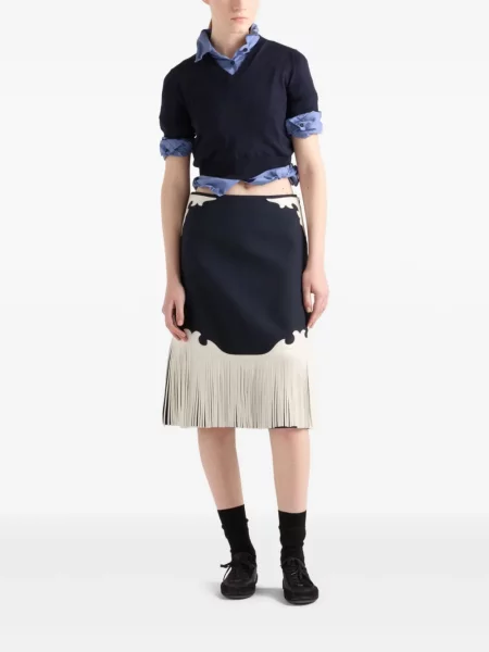 Top Prada de lână albastru