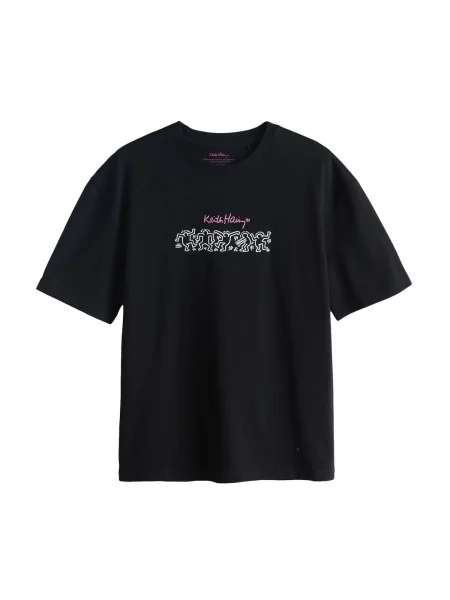 Next Tricou portocaliu / roz / negru alb