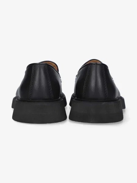 A.P.C. mocasini de piele femei cu plat negru