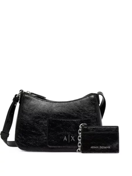 Geantă shopper Armani Exchange cu autograf negru