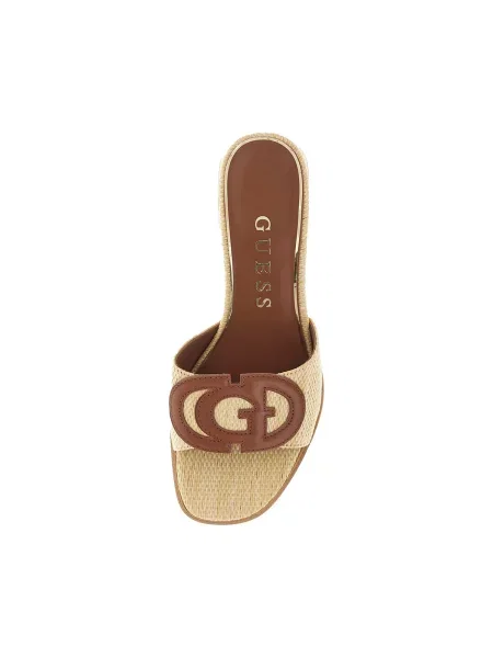 Pantofi Guess cu toc gros bej