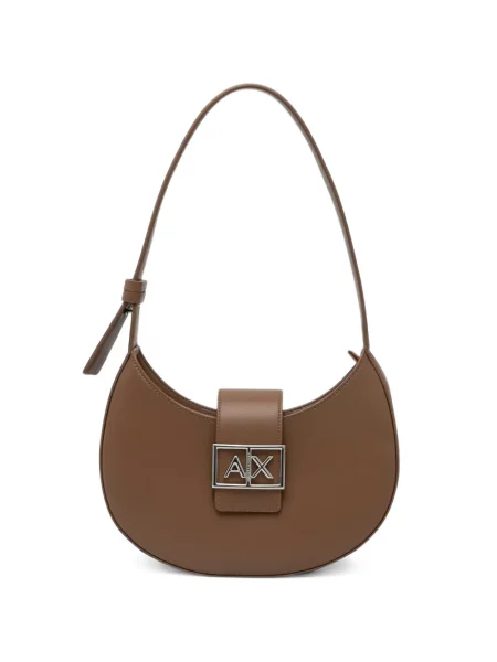 Geantă Armani Exchange cu autograf maro