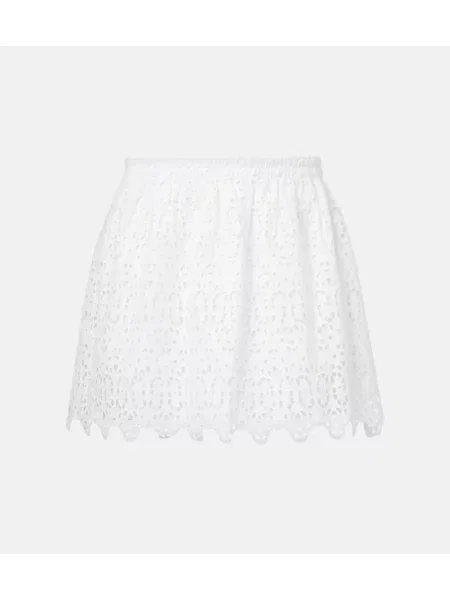 Fustă Frame cu broderie alb