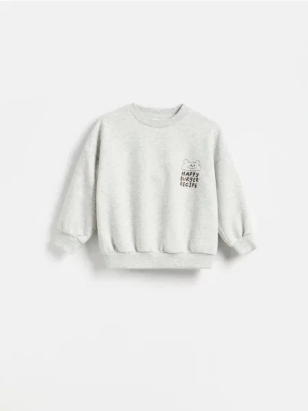 Reserved Bluza z nadrukiem jasnoszary
