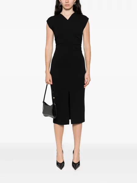 Rochie midi Patrizia Pepe fără mâneci până la genunchi de costum negru