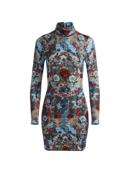 Rochie mini Alice + Olivia cu model floral cu imagine albastru