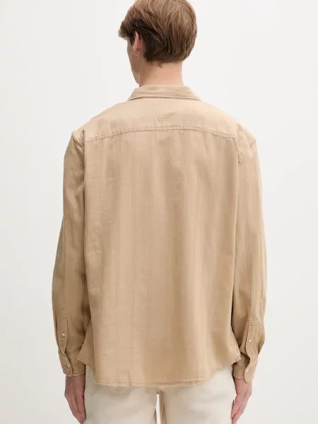 Levi's koszula z lnem beżowa