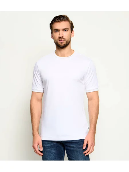 BOSS BLACK Tricou H-Tessler | mercerizat alb