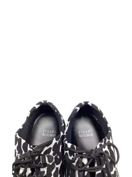 Sneakerși Stuart Weitzman cu imagine din canvas negru