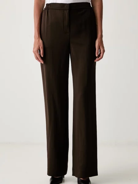 Twinset pantaloni pentru femei cu vâscoză maro