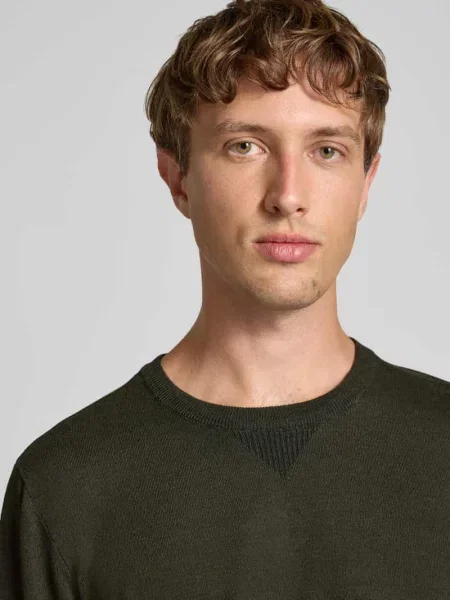 Sweter z dzianiny z okrągłym dekoltem model ‘Bruton’ Blend