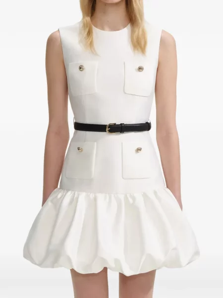 Rochie mini Self-portrait fără mâneci de costum alb