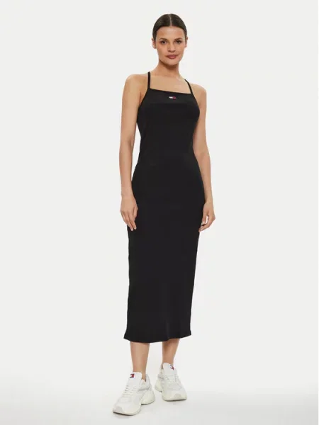 Tommy Jeans Sukienka letnia Badge czarny