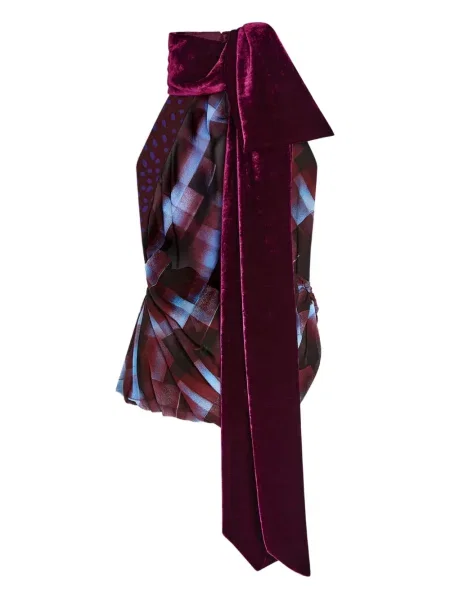 Bluzka Dries Van Noten z dekoltem halter czerwona