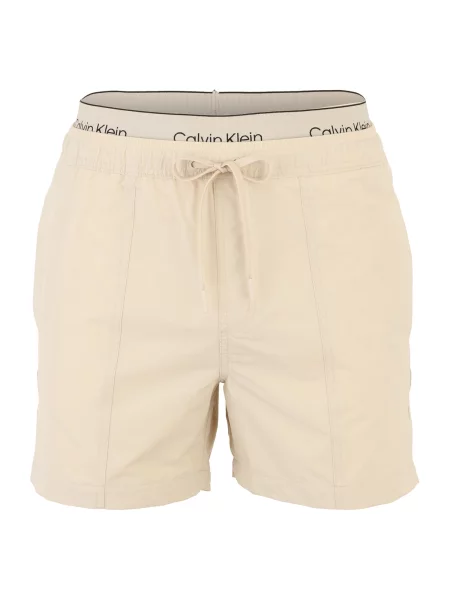 Calvin Klein Swimwear Plavecké šortky světle šedá bílá