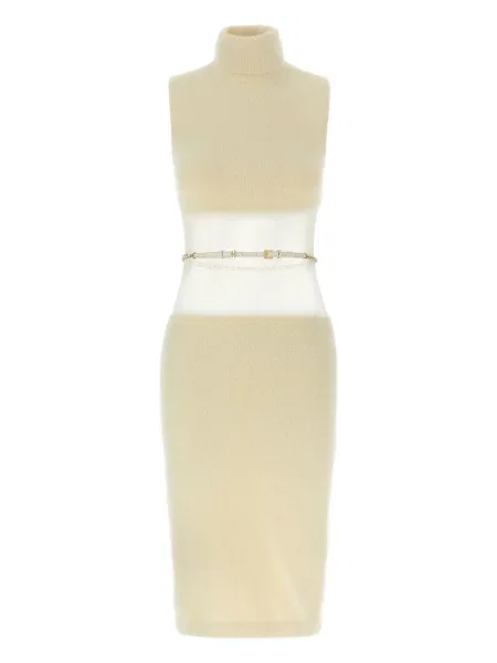 Rochie midi Elisabetta Franchi până la genunchi de costum alb