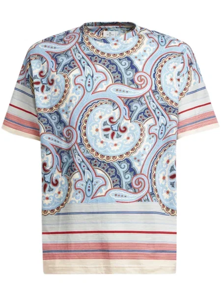 Tricou Etro cu imagine cu model paisley albastru