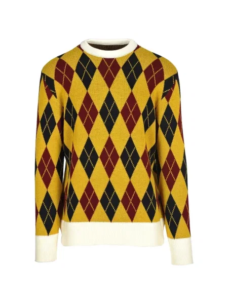Pulover Lc23 cu model argyle galben