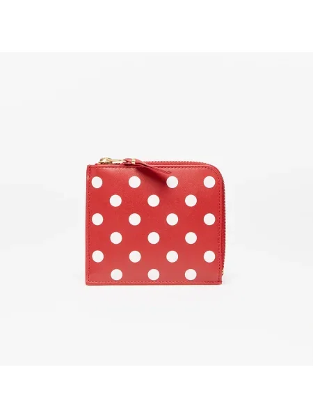 Portfel Comme Des Garcons Wallets skórzany w grochy czerwony