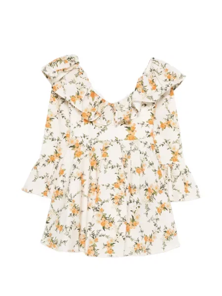 Sukienka mini Agua By Agua Bendita w kwiatki z nadrukiem