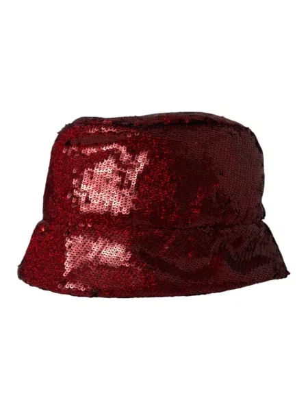 Czapka z daszkiem Dolce And Gabbana z cekinami czerwona