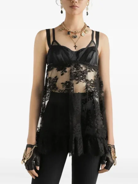 Top Dolce & Gabbana din dantelă negru