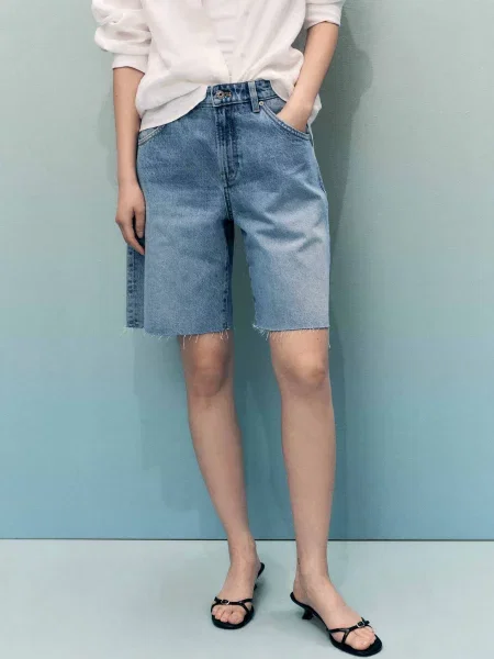 Шорти джинсові MANGO синій