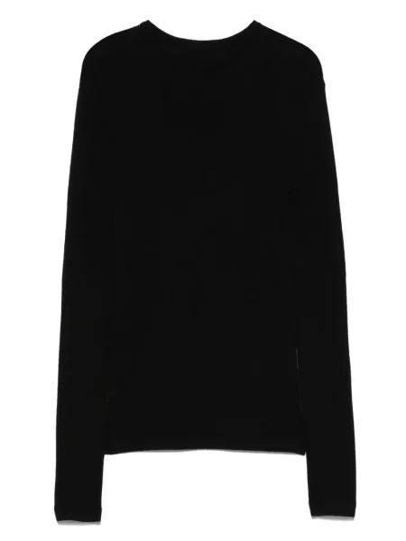 Pulover Lisa Yang cu decolteu rotund negru