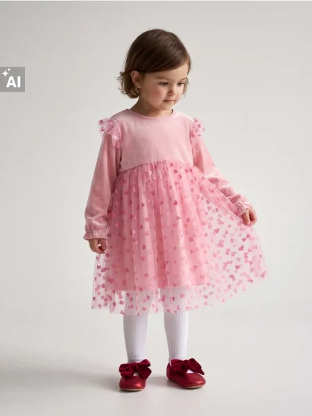 Sinsay Šaty babydoll pastelová růžová