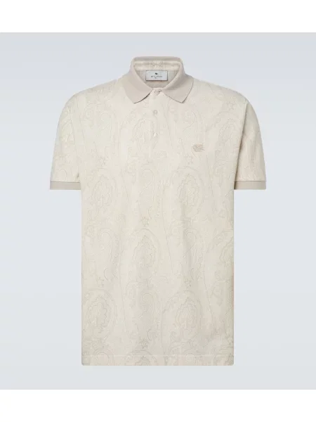 Polo Etro cu model paisley alb