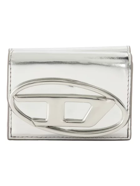 Diesel portfel skórzany TRI FOLD COIN XS II srebrny szary
