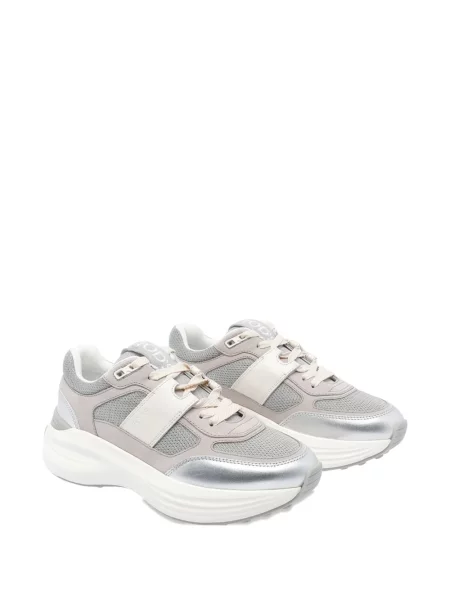 Sneakerși Tod's cu șireturi cu platformă din dantelă gri