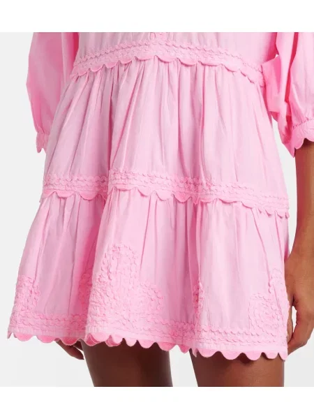 Rochie Juliet Dunn cu broderie din poplin roz