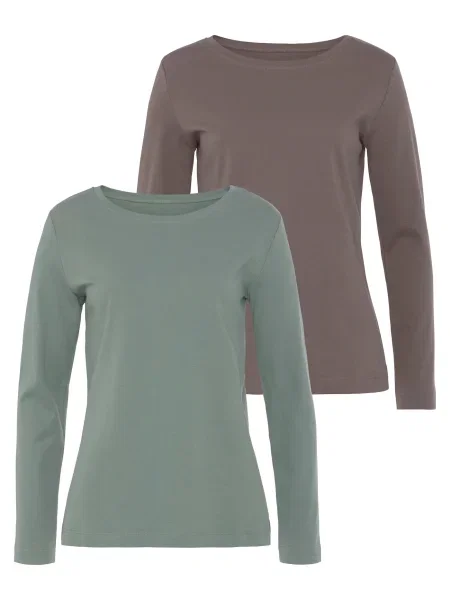 VIVANCE Tričko nažloutlá / kouřově modrá