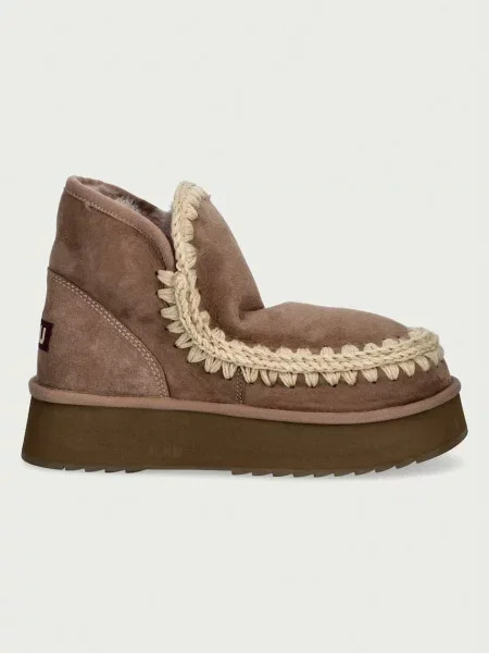 MOU Bocanci Mini Eskimo Platform | lână | piele întoarsă bej