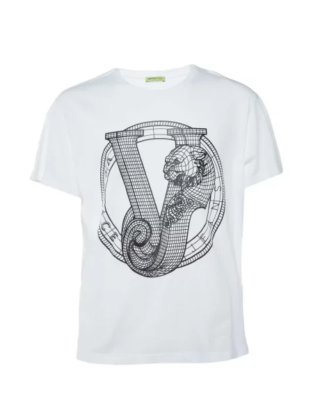 Tricou Versace Jeans Couture cu imagine alb