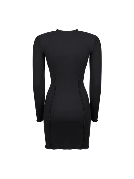 Długa sukienka maxi Palm Angels prążkowana elegancka czarna