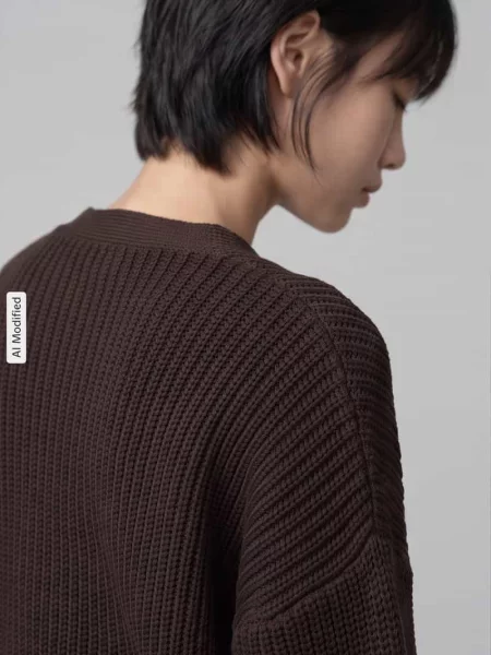 Kardigan rozpinany o kroju oversized z dekoltem w serek model LEA' Vero Moda