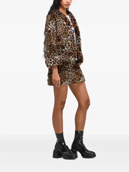 Geacă Marc Jacobs cu imagine cu model leopard cu blană maro