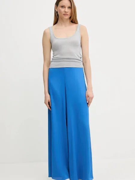 Marella spodnie Emme by Marella szerokie high waist niebieski