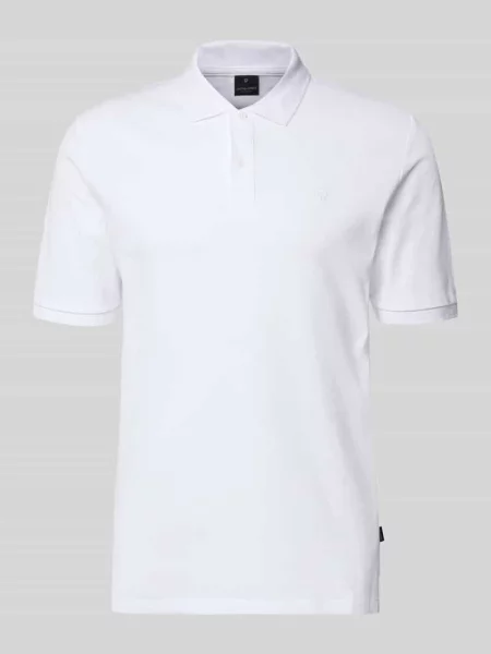 Koszulka polo o kroju slim fit z haftem Jack & Jones Premium biała