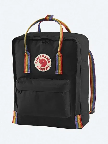 Fjallraven hátizsák Kanken Rainbow nagy nyomott mintás fekete