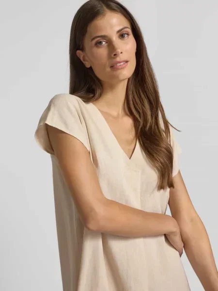 Sukienka o długości do kolan z mieszanki i lnu model ‘Ina’ Soyaconcept