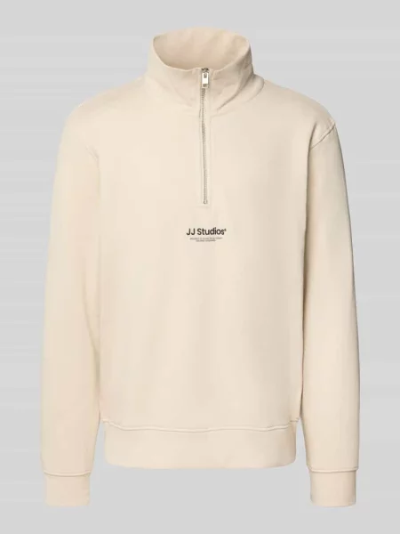 Bluza z kołnierzem model ‘SOHO’ Jack & Jones beżowa
